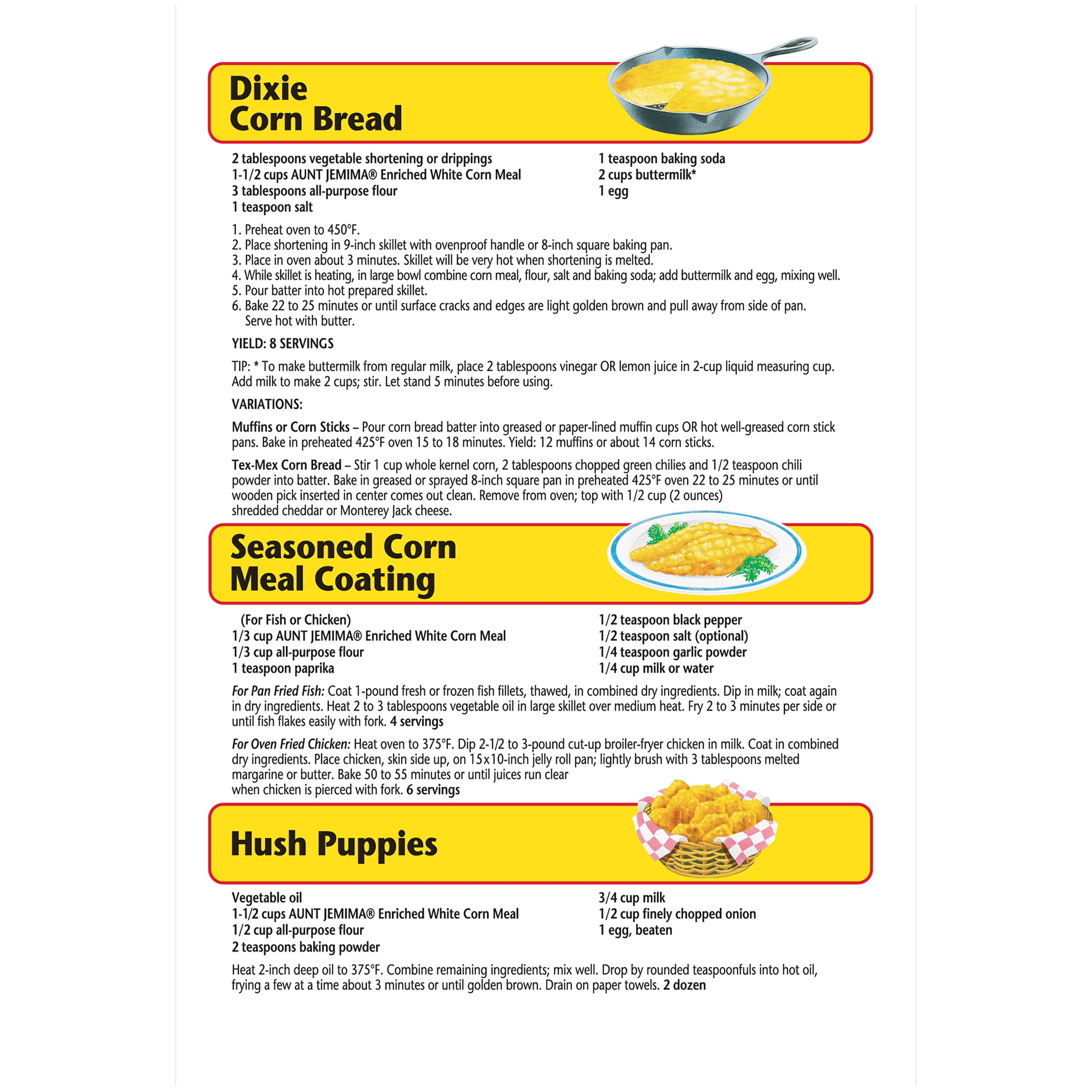 Aunt Jemima Self Rising Cornbread Recipe | Bryont Blog