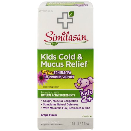 Similasan Original Swiss Formula Homeopathic Cold & Mucus Relief Cough Expectorant Syrup, Kids 2-12, 4