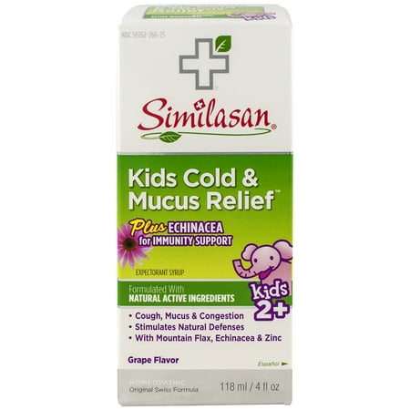 - Similasan Original Swiss Formula Homeopathic Cold & Mucus Relief Cough Expectorant Syrup, Kids 2-12, 4 oz