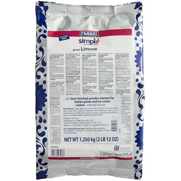 Fabbri 1.25 kg Lemon Simple One-Step Soft Serve / Frozen Dessert Mix