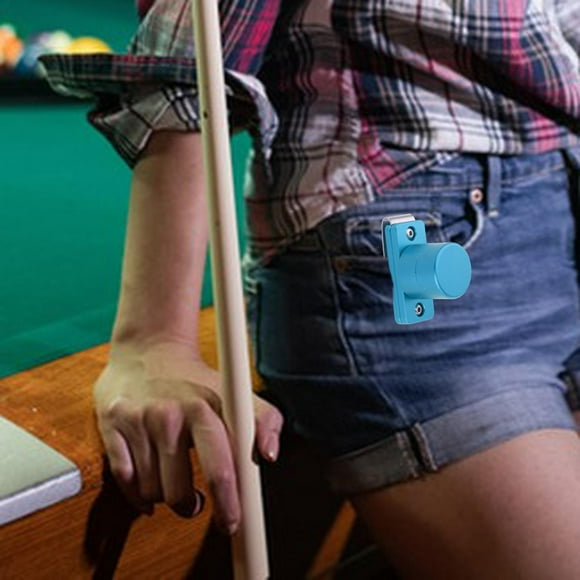 craft_mall - Soporte para tiza de billar con clip para cinturón, estuche para tiza de billar azul Soledad Titular de la tiza de billar