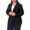 thumbnail image 2 of DARING DIVA Women's Plus Size Lapel Button Business Casual Suit Jacket 5X Black, 2 of 6
