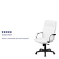thumbnail image 5 of Flash Furniture Hansel High Back White LeatherSoft Executive Swivel Ergonomic Office Chair with Memory Foam Padding and Arms, 5 of 13