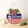 thumbnail image 1 of Patriotic Wooden Hanging Sign Set, Round July Independence Day Wall Decor with Hanging Cords, Multicolor, 30 cm, 8-Piece, 1 of 6