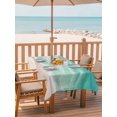 thumbnail image 2 of Outdoor Tablecloth with Umbrella Hole for Patio/Picnic/Party/Camping, Turquoise Coastal Waterproof Table Cloth Rectangle Table Cover Washable, Waves Summer Beach Ocean Sea (54"x 80"), 2 of 9