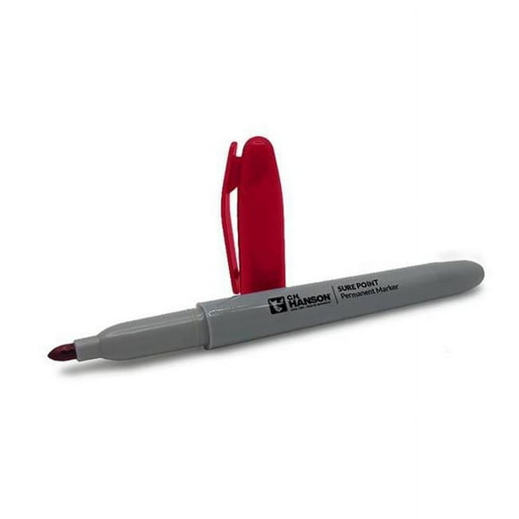C.H. Hanson 2008396 El Marko Sure Point Medium Tip Permanent Marker - Red
