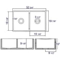 thumbnail image 4 of Pemberly Row White 32" Smooth Apron Double Bowl Fireclay Farmhouse Kitchen Sink, 4 of 9
