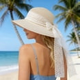 thumbnail image 2 of SUYIDA French Style Elegant Lace Bow Summer Sun Hat for Women Beach Outing Shading Fisherman Hat, 2 of 4