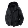 OHMZYZO Mens Waterproof Zipper Hooded Jacket Long Sleeve Lightweight Windbreaker Outdoor Workwear Cardigan with Pocket