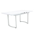 thumbnail image 6 of Tony 72 Inch Rectangular Wood Dining Table, Leaf Extension, Metal, White, 6 of 7