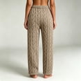thumbnail image 7 of Hzzrkos Women's Cozy Ribbed Flannel Lounge Pants Soft Fleece Pajama Bottoms Warm Home Sleepwear Elastic Waist Casual Relaxed Fit Indoor Lounging Trousers Khaki Free Size, 7 of 7