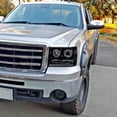 thumbnail image 2 of Spec-D Tuning 2LHP-SIE07G-TM 2007-2013 GMC Sierra Projector Headlight - Glossy Black, 2 of 5