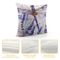 thumbnail image 4 of HENGT  Watercolor Colorful Dragonfly on Flowers，Pillow Covers Decorative Cushion Cover Throw Printed Pillow Case Purple, 4 of 5