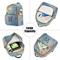 thumbnail image 5 of Quilted Backpack Fashion Backpack 11.41 * 6.1 * 14.17 Inch Women's Fashion Backpack Picnic Shopping Travel Out Sports backpack Pretty Light Blue Butterfly, 5 of 7