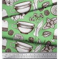 thumbnail image 3 of Soimoi polyester Crepe Fabric Tea Cup,Lemon Slice & Ginger Vegetable Printed Fabric 1 Yard 52 Inch Wide, 3 of 3