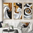 thumbnail image 1 of Designart "Minimalist Spiral in Liquid Gold, Black, and White" Abstract Shapes Framed Wall Art Set Of 3 - Gold Transitional Frame Gallery Wall Set For Home Decor, 1 of 6