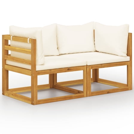 Casafoyer 2-seater Patio Bench with Cream White Cushions