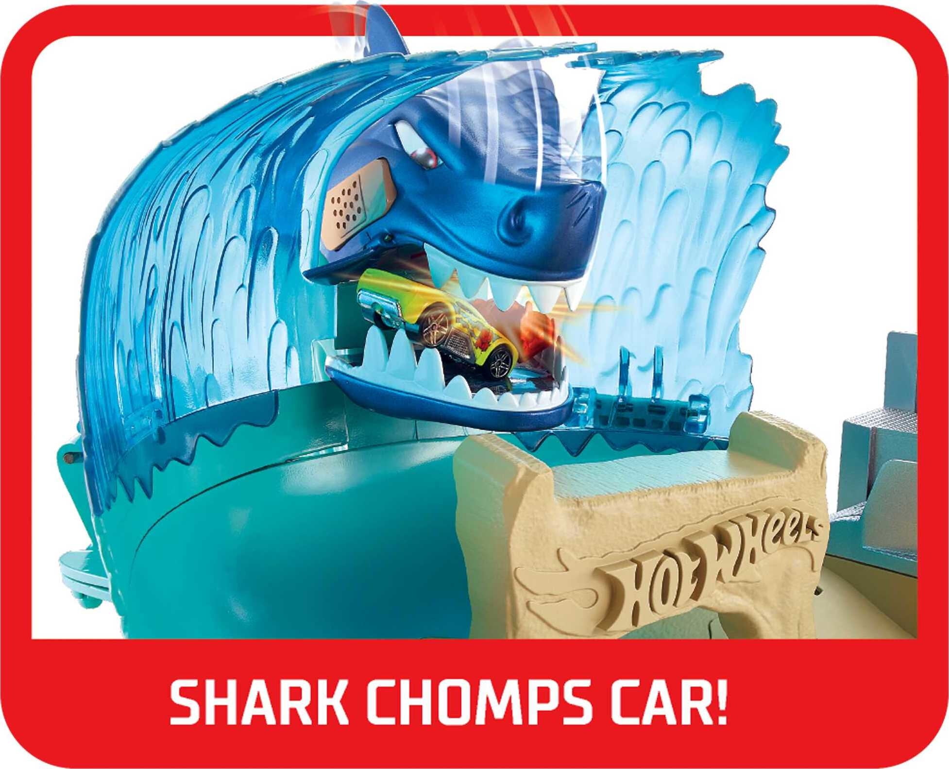 Hot Wheels City Shark Beach Battle Challenge Playset - Walmart.com