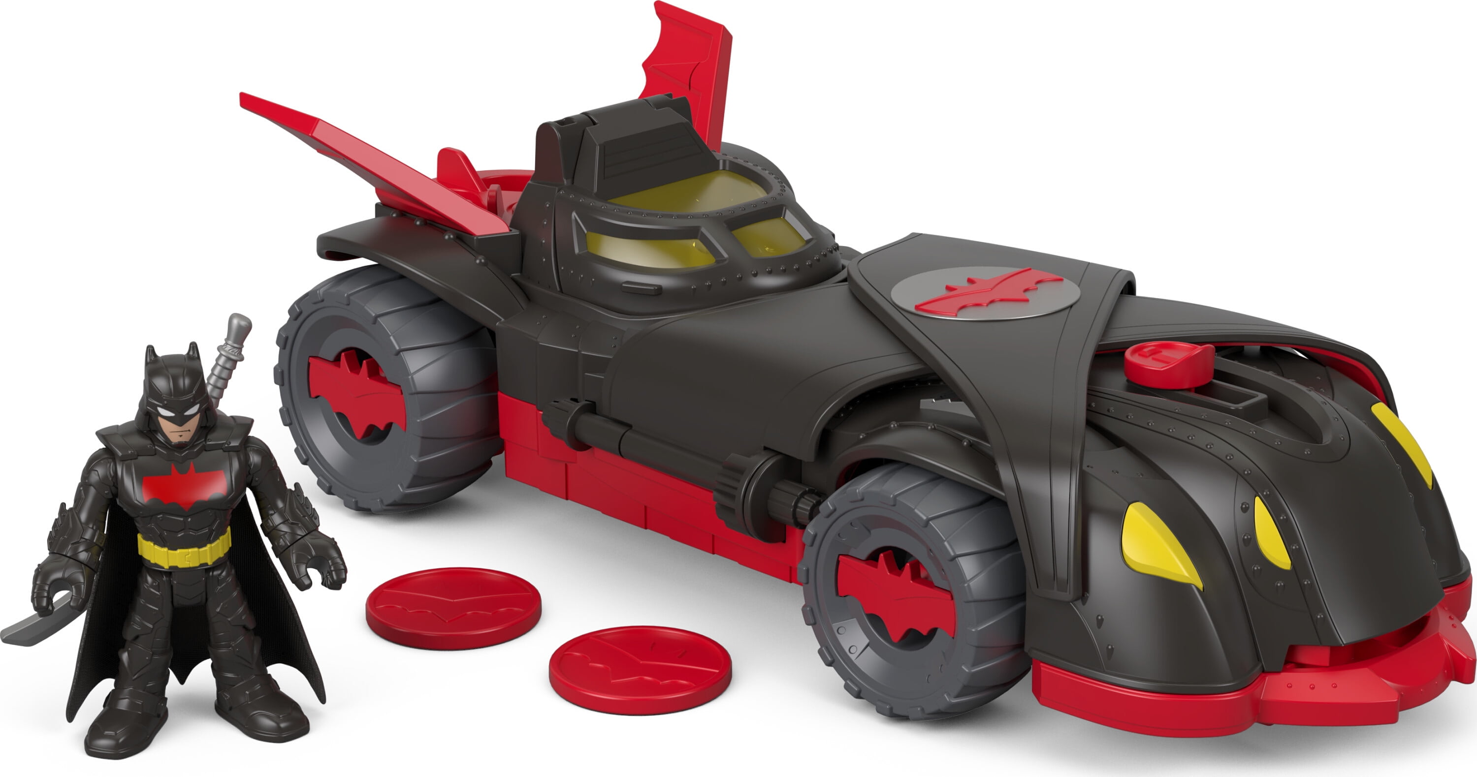 Imaginext DC Super Friends Ninja Armor Batmobile Batman Toy Car with Figure  & 3 Accessories 