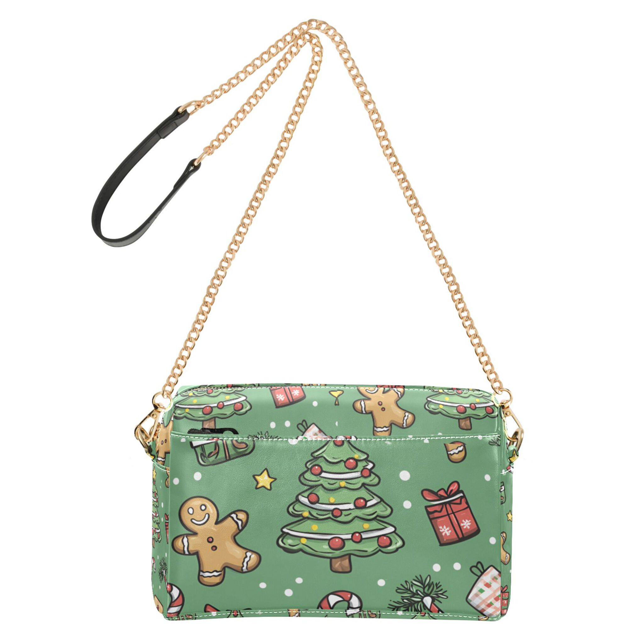 FORMRS Women Crossbody Purse with Chain Strap Vegan Leather Shoulder Handbag, Christmas Cookies