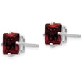 thumbnail image 2 of 14k White Gold 7.2mm Princess Cut Garnet Earrings - 7mm, 2 of 6