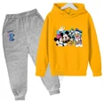 thumbnail image 3 of Conjunto de dos piezas con sudadera y pantalones para niñas de 3 a 14 años con estampado creativo de Mickey y Minnie de Disney clásico de Harajuku, 3 of 5