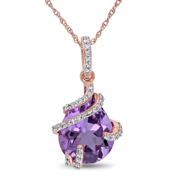 Everly Women's Amethyst 10k Rose Gold Necklace