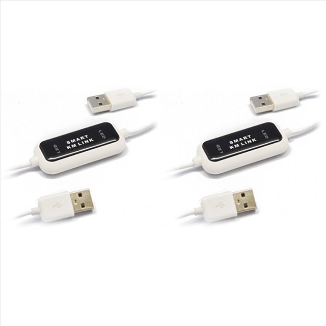 2X USB 2.0 Smart KM Link PC una PC Teclado Ratón Compartir Sincronización Enlace de Datos Cable de Extensión USB Transferencia de Archivos de Datos Interruptor USB