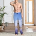 thumbnail image 2 of Sigee Lavender Fields Under Blue Sky print Men's Pajama Pants Lounge Sleep Bottoms with Elastic Waistband and Pockets-Small, 2 of 6