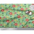 thumbnail image 3 of Soimoi Green Poly Georgette Fabric Dots & Aster Floral Print Sewing Fabric Yard 42 Inch Wide, 3 of 3