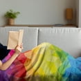 thumbnail image 3 of Colorful Soft Flannel Fleece Throw Blanket, Abstract Geometrical Polygonal Diamond Forms Triangle Mirroring Lines Artwork, Cozy Plush for Indoor and Outdoor Use, 50" x 70", Multicolor, by Ambesonne, 3 of 5