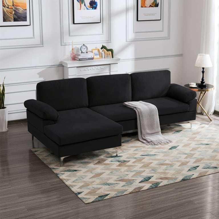 Black large sale sectional