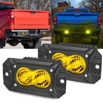 2X 4inch LED Work Light Pods Flush Mount 40W Yellow Flood Fog Light Front Rear Bumper Mount For Pickup Offroad