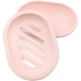 thumbnail image 4 of CoreLiving Soap Dish with Drainer and Double Compartment, Plastic Shower Soap Holder Container for Bathroom and Bathtub, 2-Pack Pinkn, 4 of 7