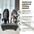 thumbnail image 5 of Iconic Pet Raised Wooden Pet Double Diner with Stainless Steel Bowls - Charcoal Gray - Large, 5 of 8