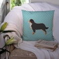 thumbnail image 3 of Bernese Mountain Dog Checkerboard Blue Fabric Decorative Pillow, 3 of 4