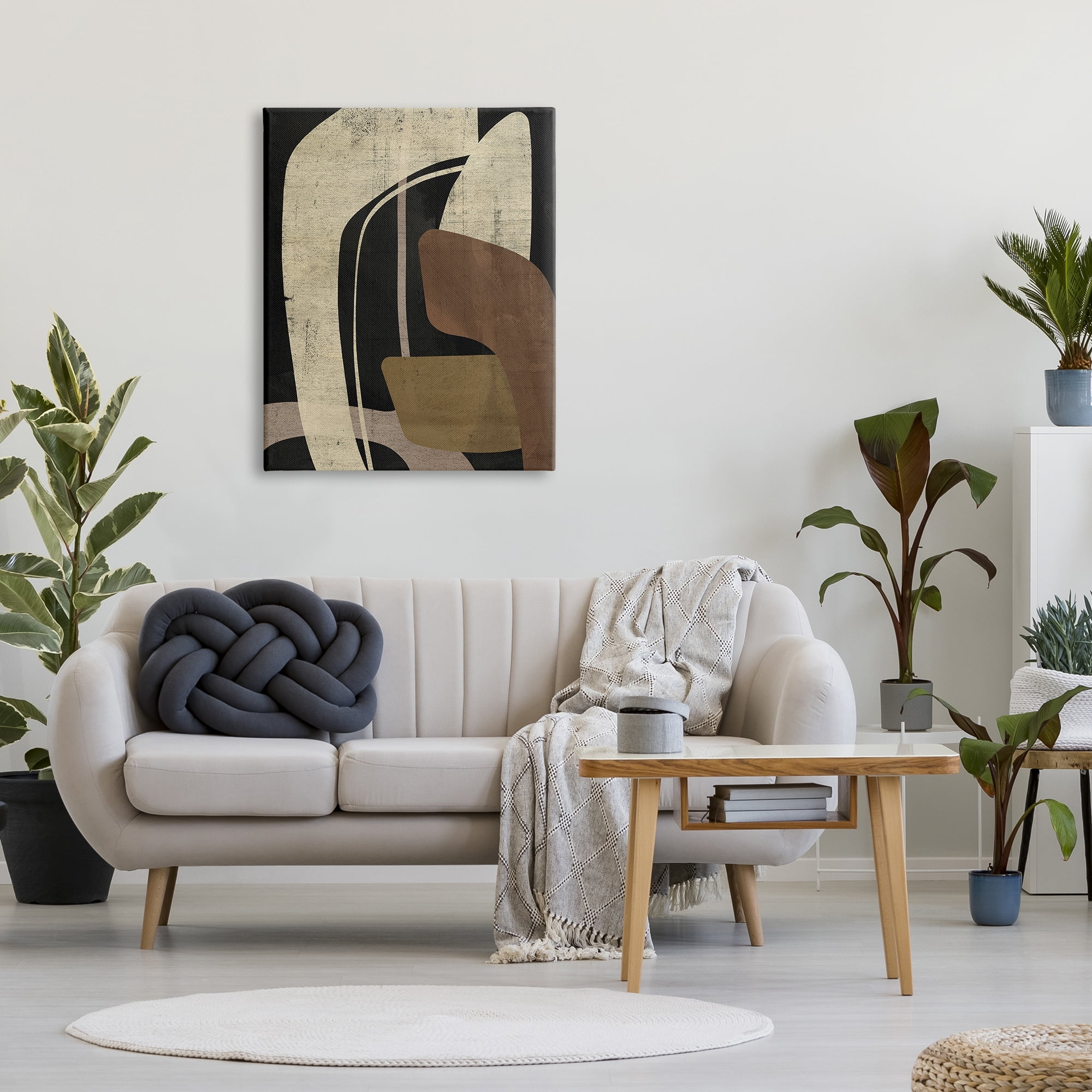 Stupell Industries Boomerang Shape Abstraction Abstract Painting Gallery Wrapped Canvas Art Print Wall Art, 30 x 40