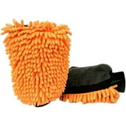 Car Wash Mitt Waterproof Car Wash Microfiber Chenille Gloves Thick Car Cleaning Mitt Wax Detailing Brush Auto Faced Glove Deluxe Microfiber (Color : Orange)