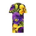 thumbnail image 3 of PuLe 【New】 Summer Short Sleeve Dress Summer Dresses for Women Plus Size Solid V Neck Short Sleeve Oversized Loose Trendy Comfy Dress Casual Pockets, 3 of 4
