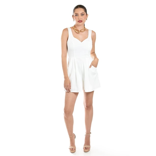 Jumpsuit corto con bolsillos Roman Fashion/Juvenil, 3682 (Blanco) blanco G