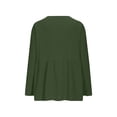 thumbnail image 5 of ZunFeo Womens Linen Blend Button Down Blouse V-Neck Empire Waist Casual Flowy Top Army Green,Size 2XL, 5 of 6