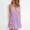 Purple, variant on Cagogo Ladies Homecoming Dresses Summer Spring Plus Size Button Down Sleeveless Empire Waist Ruffle Flowy Tiered Swing Mini Short Sun Dress Hide Belly Evening Dress