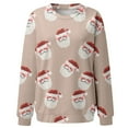 thumbnail image 4 of Bdfzl Mode Automne 2023 Noël Pull Col Rond Imprimé Manches Longues Confortable Blouse Chandail en Molleton Kaki m, 4 of 5