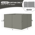 thumbnail image 2 of Aoodor 12' x 16' Gazebo Curtain Set Protecting Privacy Side Walls 4 Panels, Curtain Only - Grey, 2 of 11