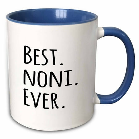 3dRose Best Noni Ever - Gifts for Grandmothers - Grandma nicknames - black text - family gifts - Two Tone Blue Mug,