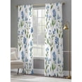 thumbnail image 4 of Blue Flowers Sheer Curtains 84 Inch Length 2 Panels Set, Spring Floral Farmhouse Leaves Rustic Voile Window Treatment Rod Pocket Curtains Sheers Drapes for Bedroom/Living Room/Kitchen 52"x84"x2, 4 of 7