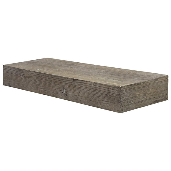 American Art Decor Rustic Wood Floating Wall Shelf Grey (Small) - 3.25" x 24.25" x 8.25"