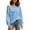 Light Blue, variant on Bosfbaoi Womens Tops Off Shoulder Long Sleeve Oversized Loose Casual Sweatshirt