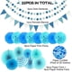thumbnail image 2 of Juego de decoración de fiesta de 22 paquetes con abanicos de papel colgantes, flores de pompones, banderines triangulares, guirnaldas, lunares y confeti de papel para nacimiento, 2 of 4