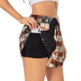 thumbnail image 3 of Lsque Wood Grain Bald Eagle Printed Women's Running Shorts with Liner Pockets,Elastic Quick Dry Workout Athletic Gym Yoga Shorts,Womens High Waist Shorts-X-Large, 3 of 9